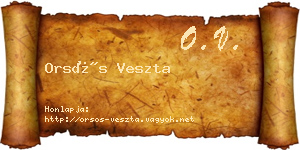 Orsós Veszta névjegykártya
